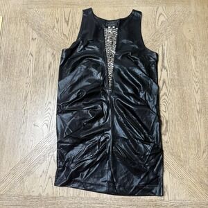 MM Couture By Miss Me Large Studded Beaded Snake‎ Print Like Mini Sheath Dress